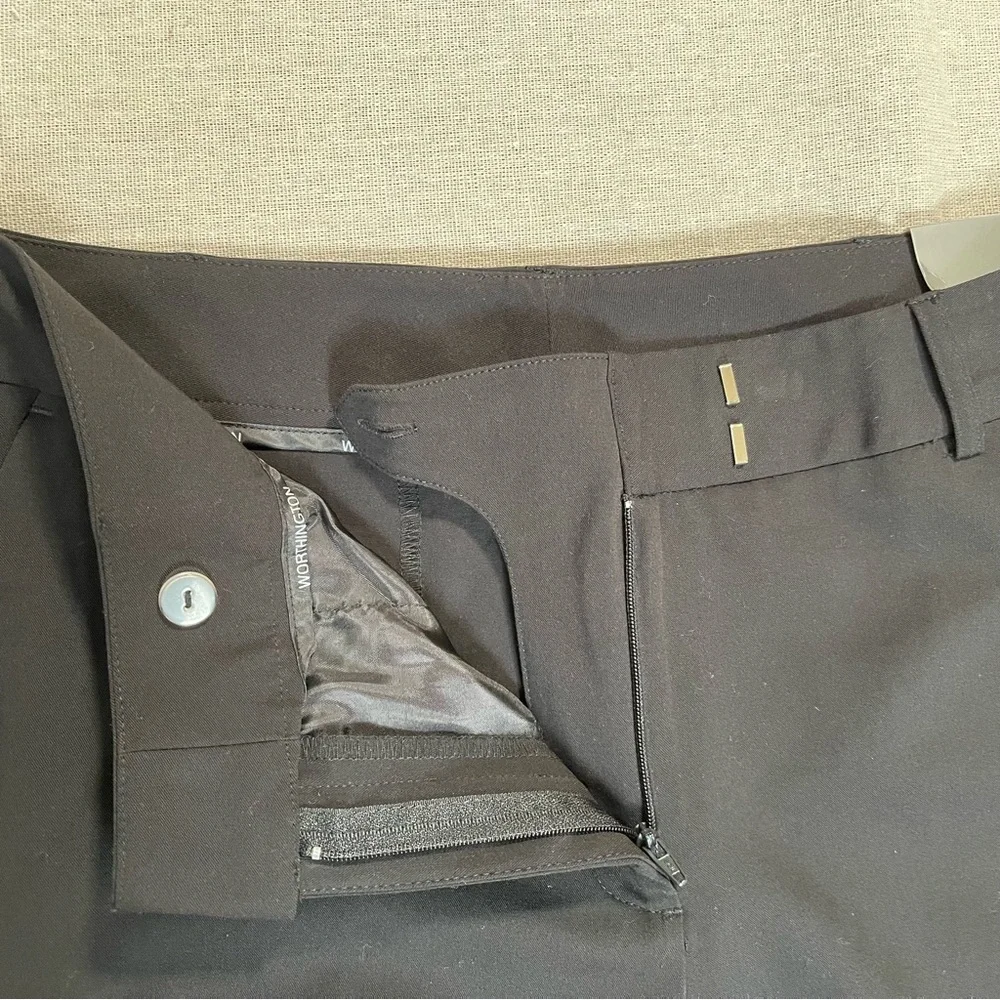 Worthington | NWT Petite Black Modern Fit Trouser Leg Dress Pants | 10P